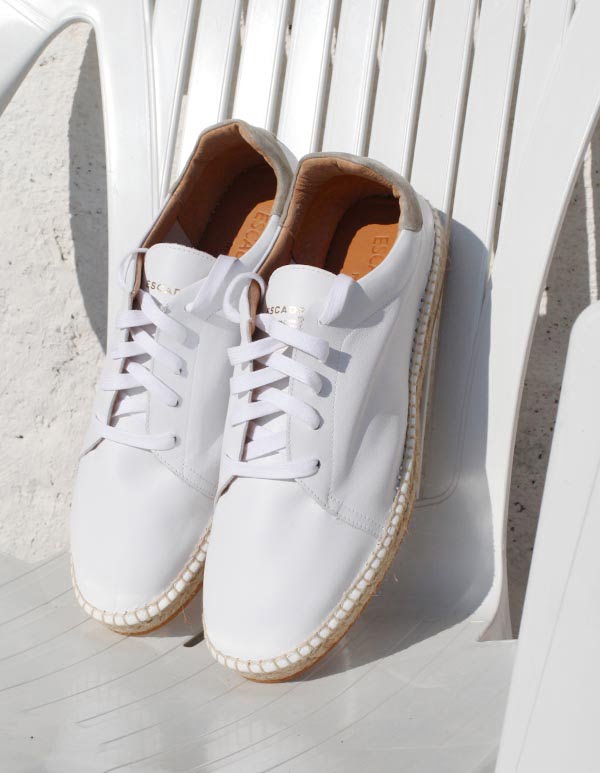 Espadrilles Cuir Blanc kaki BYRON BAY