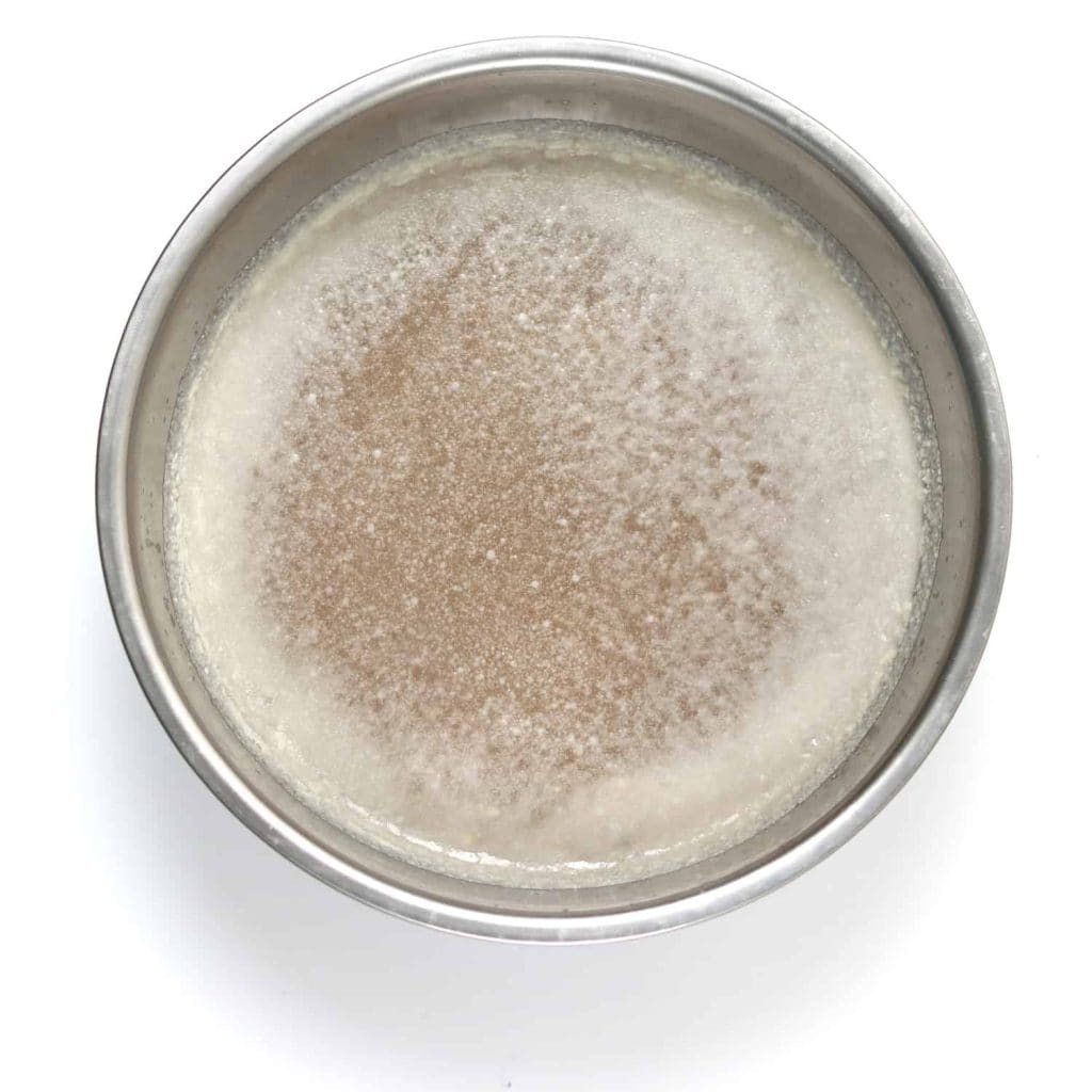 Solidified fat after boiling ground beef