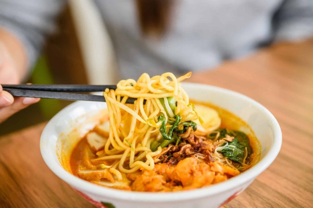laksa made with left over egg noodles