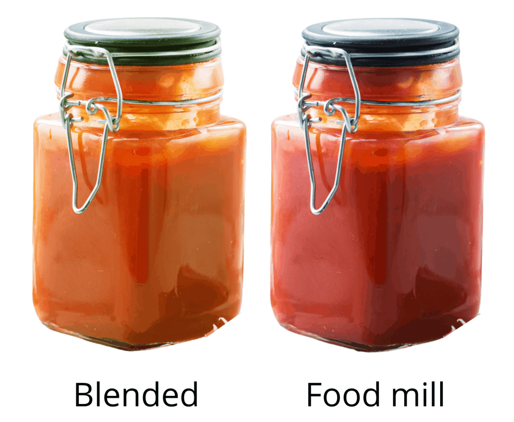 blended vs food mill tomato sauce