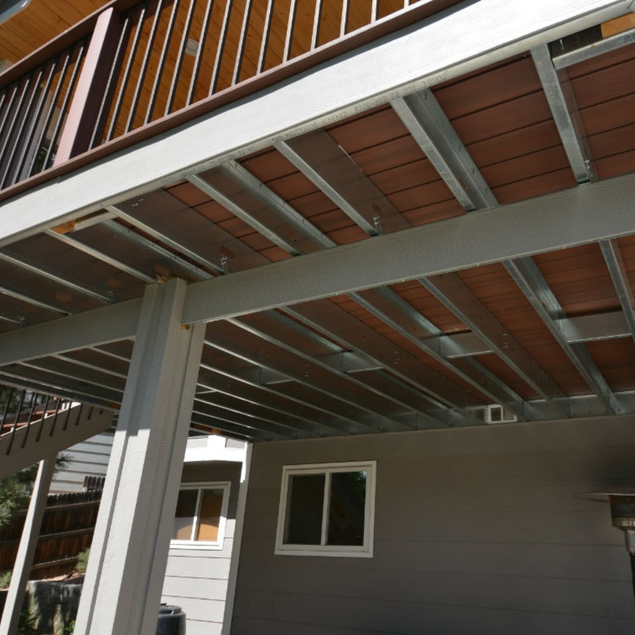 Steel framed deck