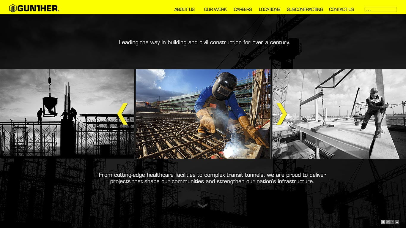 gunther construction web design
