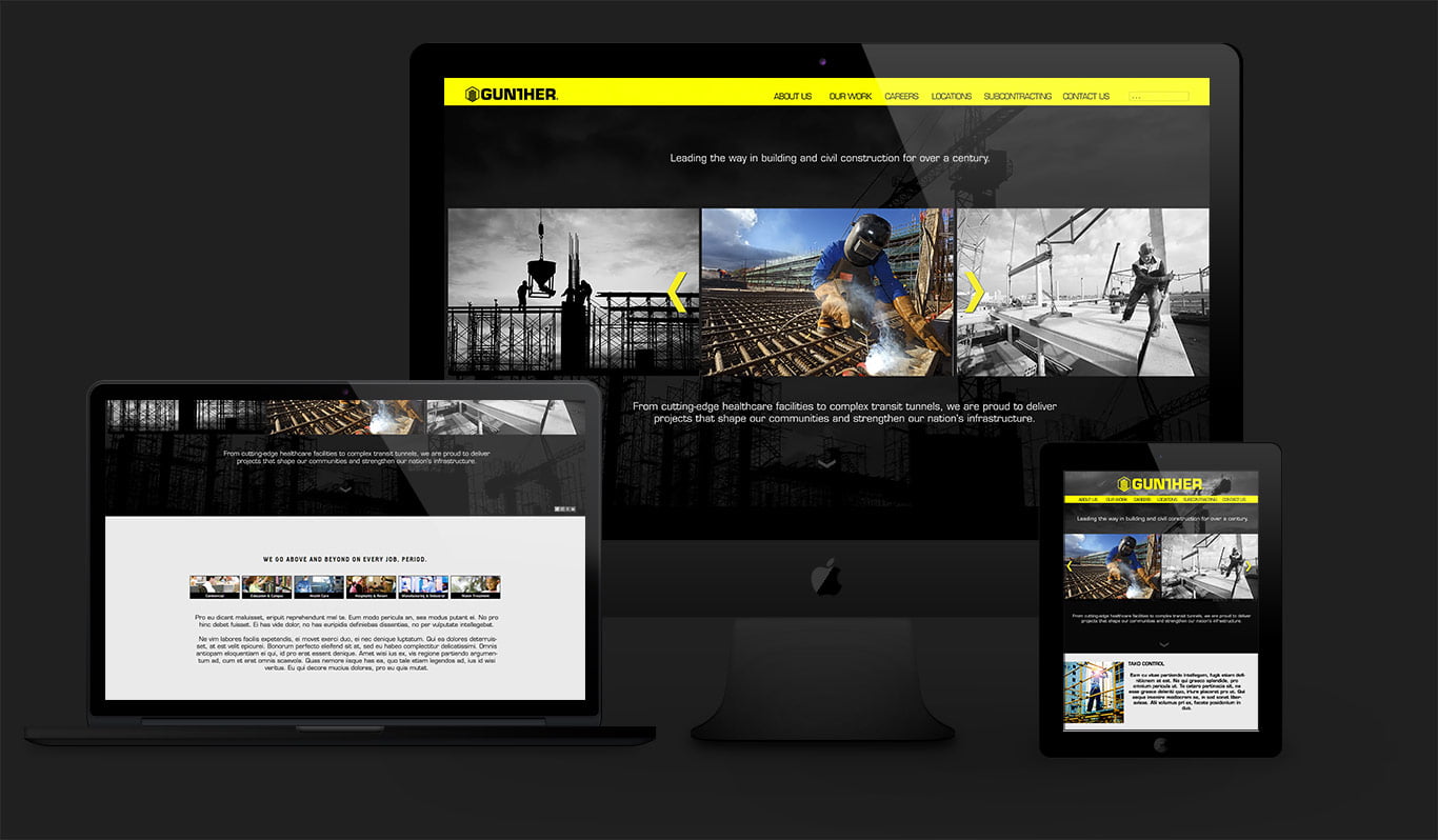 gunther construction website design
