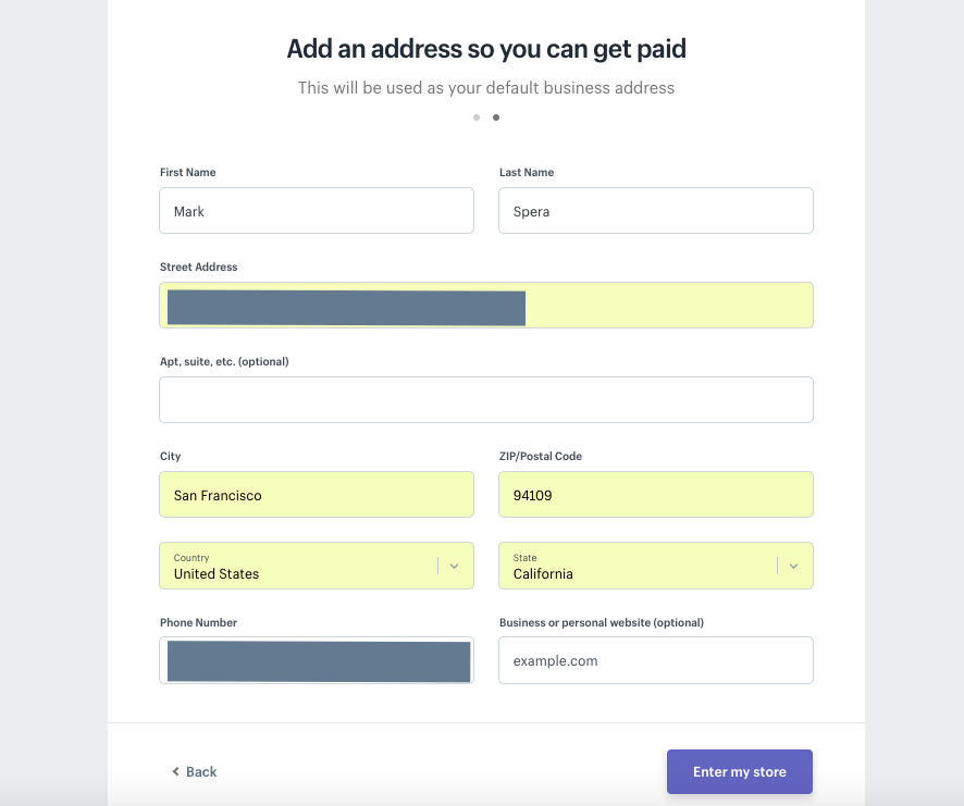 shopify review and setup step 2