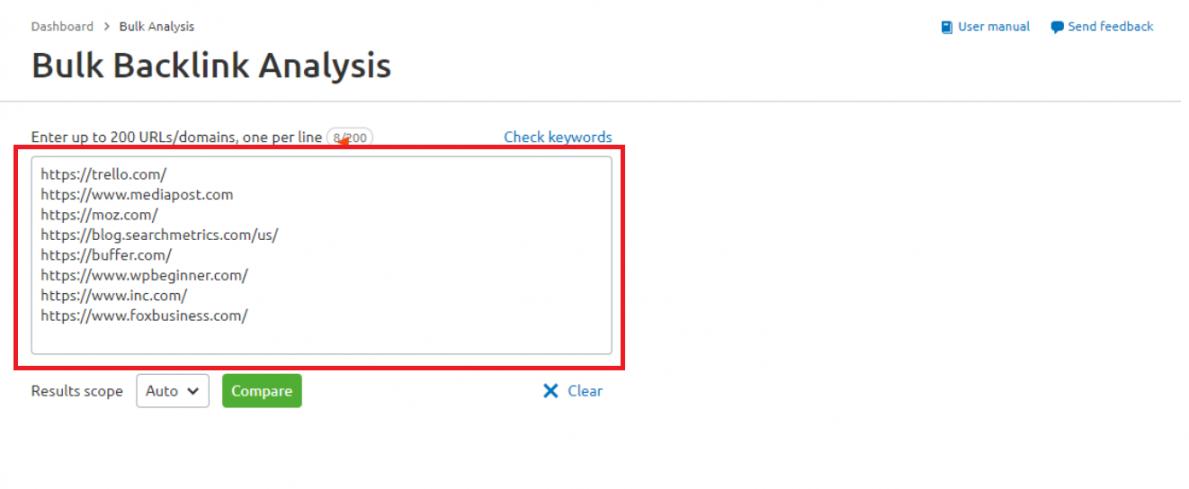 Bulk Backlink Analysis