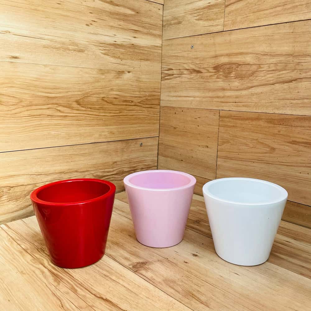 עציץ קרמיקה חלק - קוטר 12 ס"מ