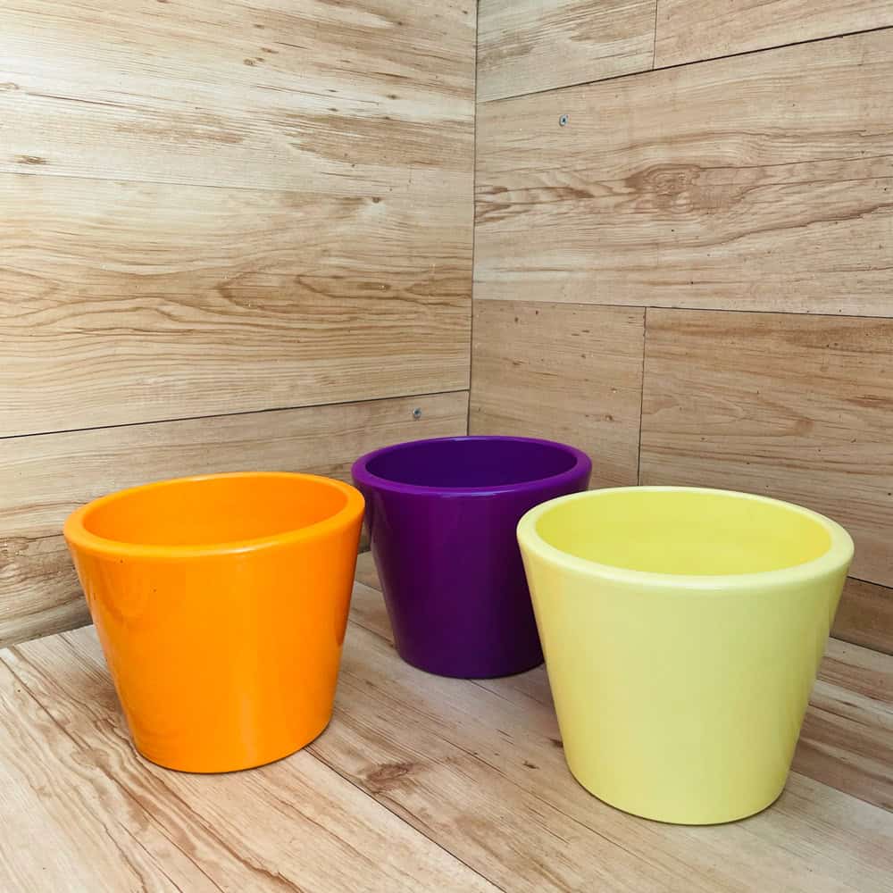 עציץ קרמיקה חלק - קוטר 15 ס"מ