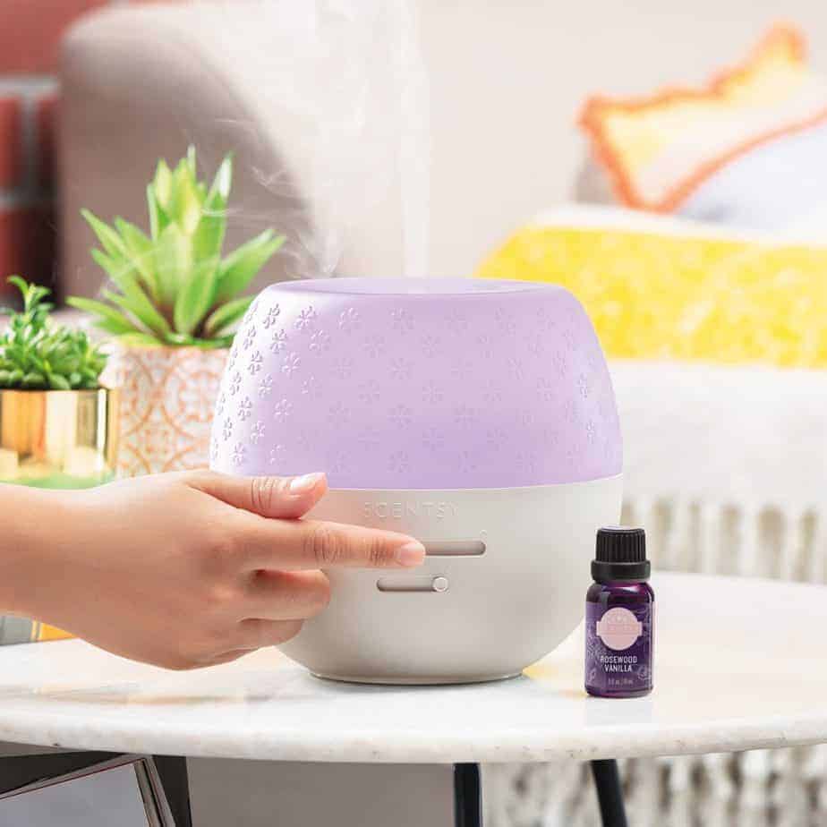 Fleur Grey Scentsy Deluxe Diffuser / Rosewood Vanilla Natural Oil