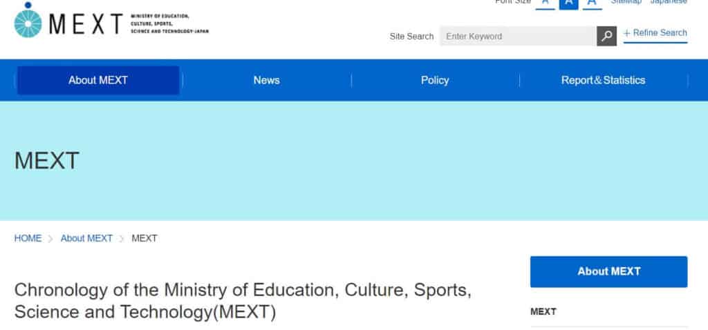 MEXT Scholarship by Japanese Government