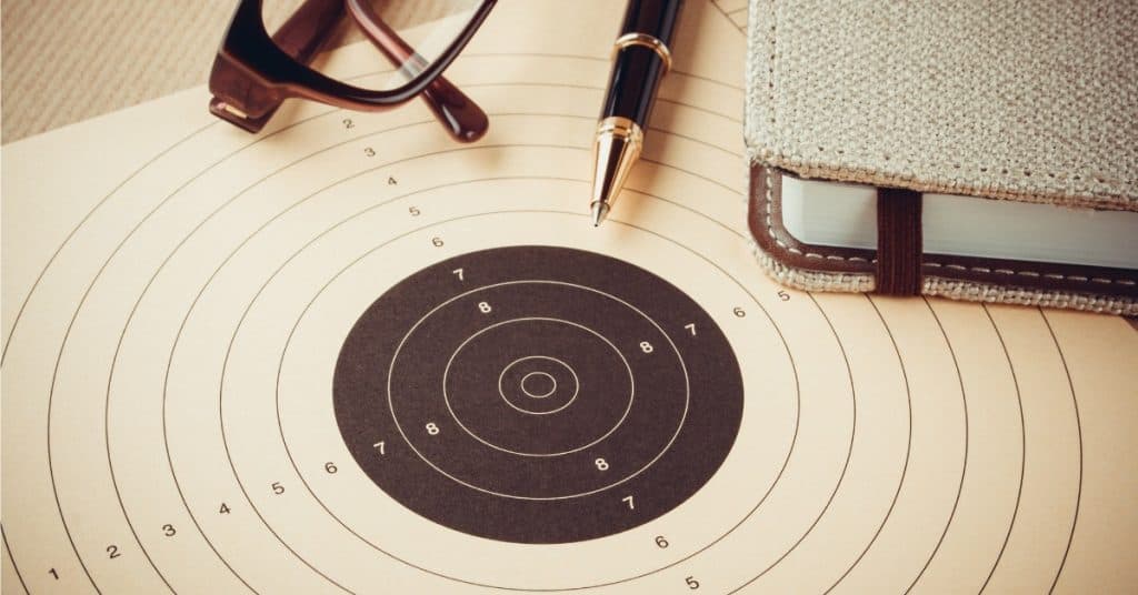 Goal setting with target, objectives and planning concept