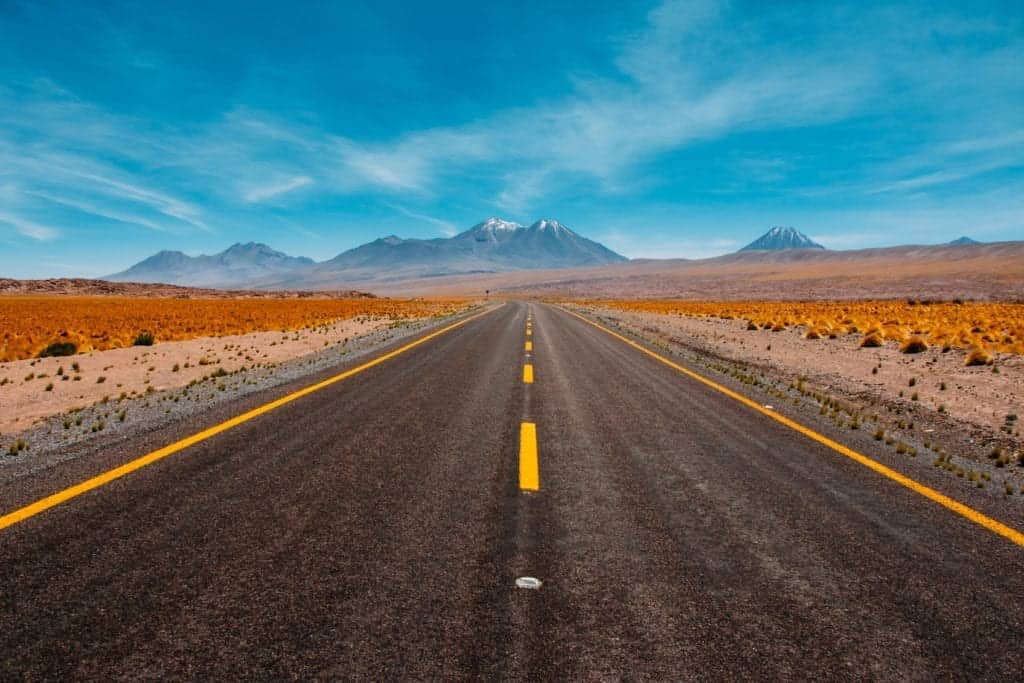 An empty road.