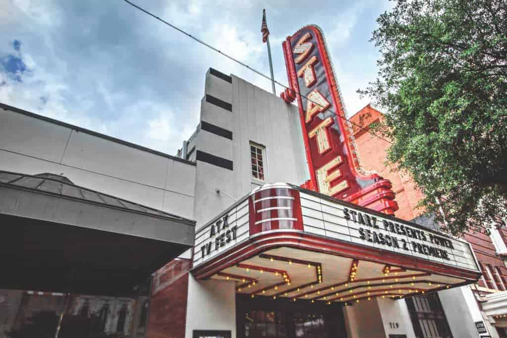 Stateside at the Paramount Exterior ATX TV Fest Marquee.