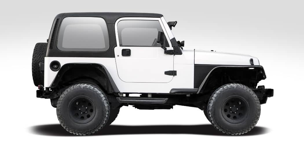 jeep illustration white with black soft top