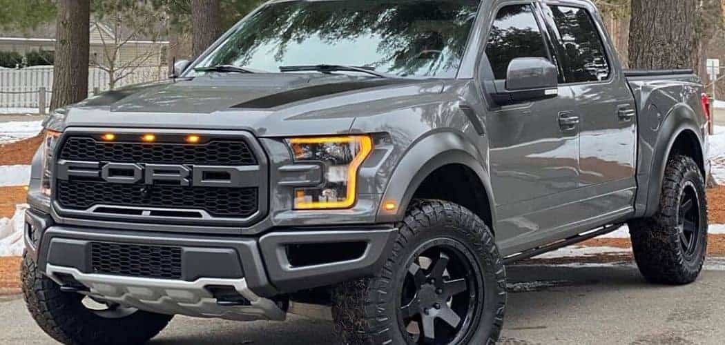 ford f150 dark gray with light and shocks