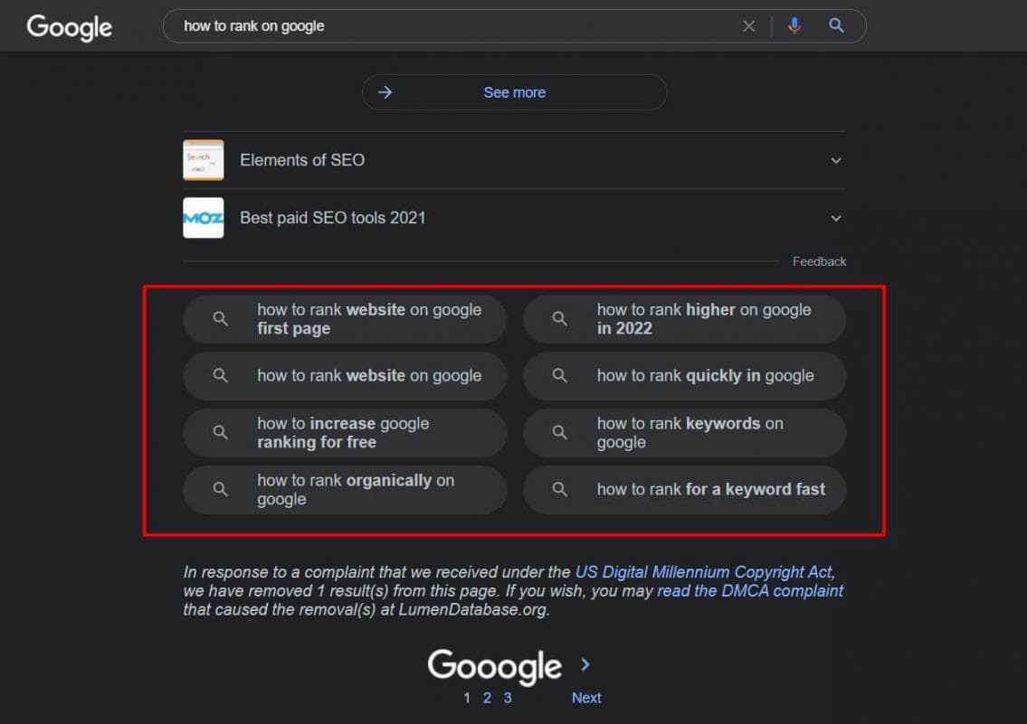 web page with semantic SEO