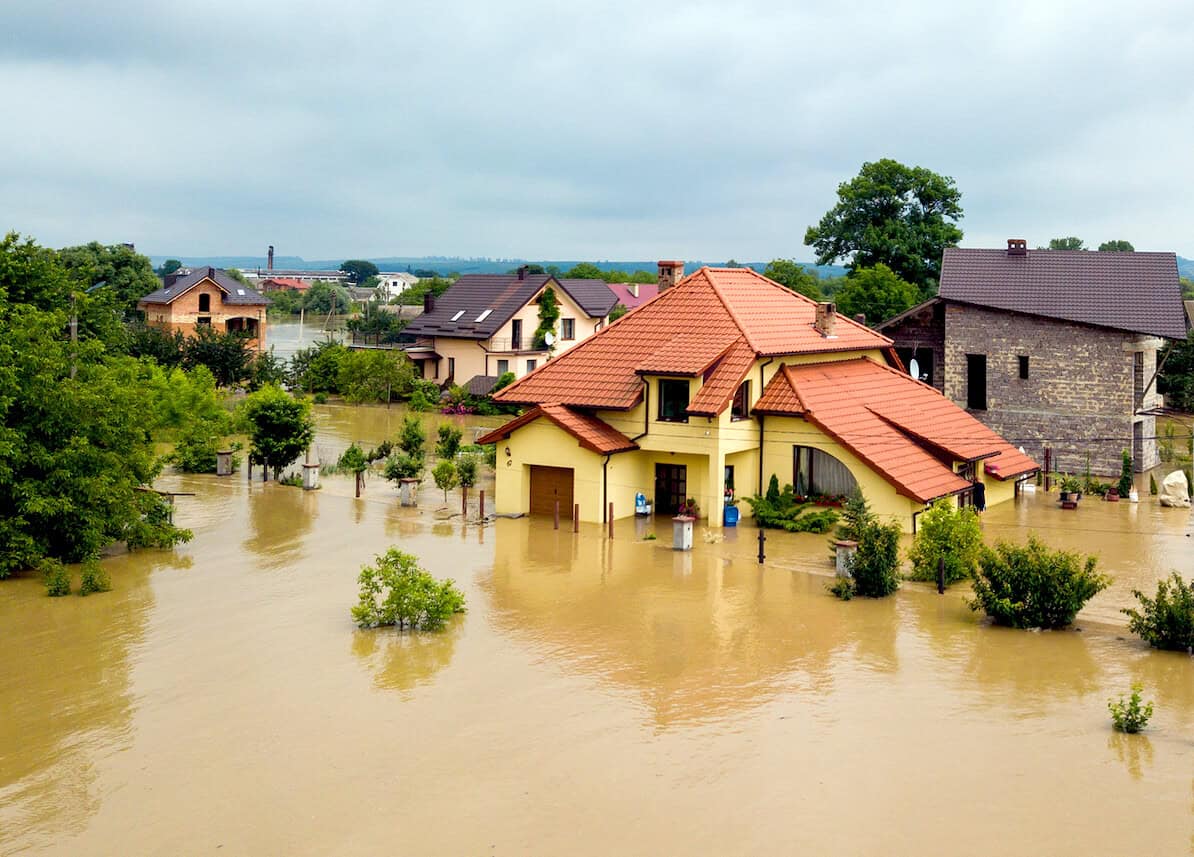 Damaged Homes After Hurricane