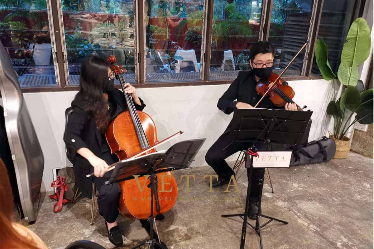 Singapore Live String Performance Violin and Cello Duo play for Solemnisation