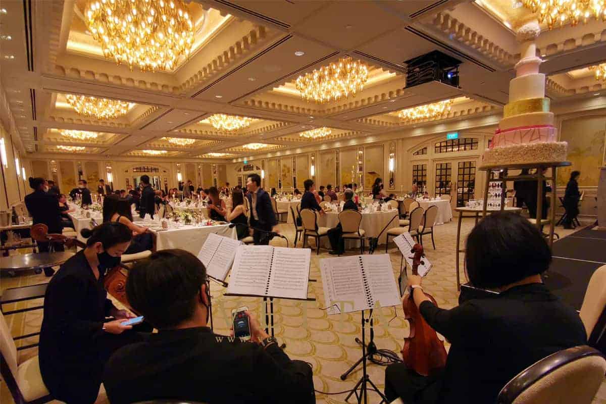 4 pieces band play for a wedding at Raffles Hotel Singapore