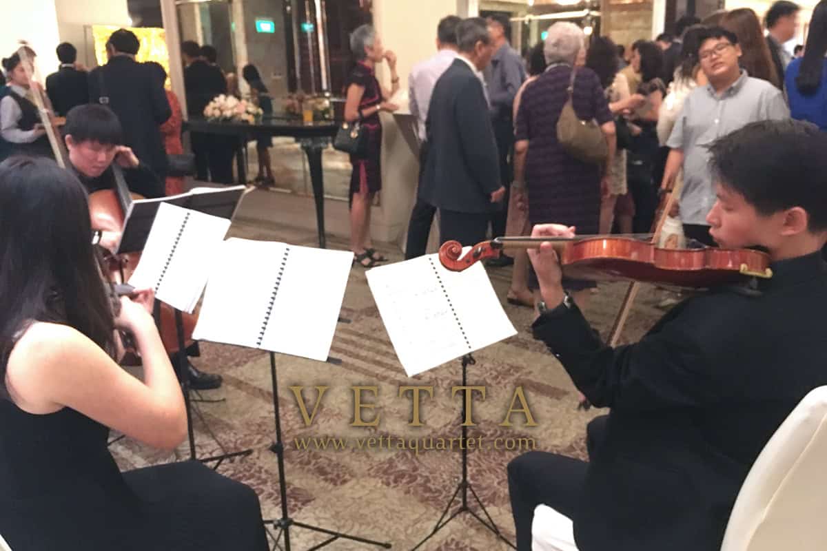 Live String Quartet Music for Cocktail Reception at St Regis Singapore