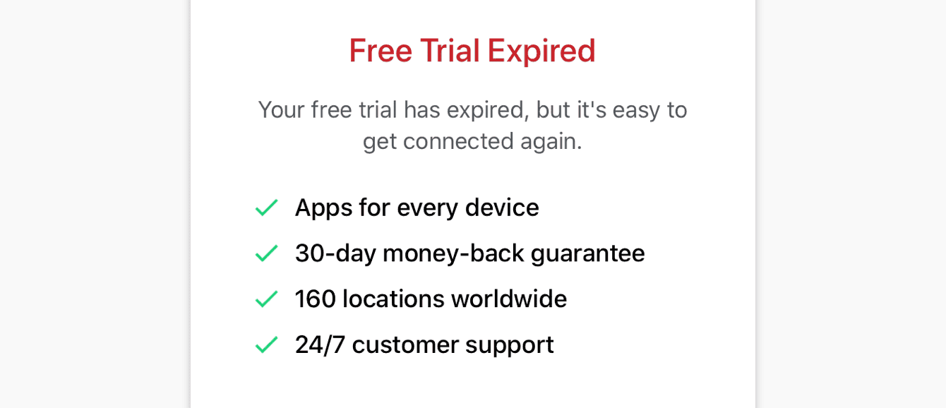 ExpressVPN iOS Free Trial or Subscription Expiring ExpressVPN
