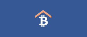 Bitcoin symbol under a roof.