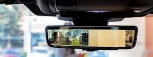 car mirror with rear view back up camera