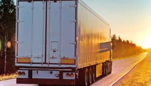 straight truck in a road