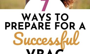 Pinterest Pin with two images. The first image is of a woman holding her newborn baby. The second image is of a pregnant woman's stomach and a little girl hugging her. Text overlay says, "Ways to prepare for a successful VBAC: 7 helpful tips".