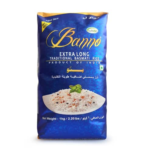 Banno Extra Long Traditional Basmati Rice 1Kg Supersavings