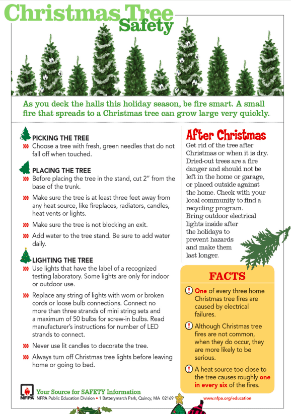 christmas tree fire safety prevention tips