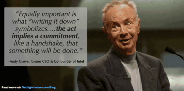 How to take notes in your one on ones in any situation 2 How to take notes - Andy Grove on symbolism of writing it down