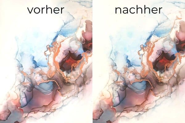 Alcohol Ink Bild versiegelt mit Liquitex Satin Varnish