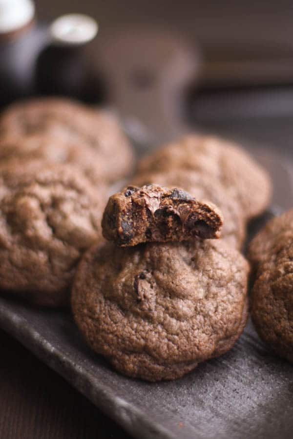 Fudgy Chocolate and Cherry cookies with a Black Forest cake like Flavor