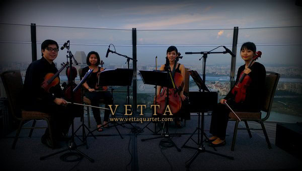 String Quartet for Corporate Reception Event at Marina Bay Sands Hotel Observation Deck