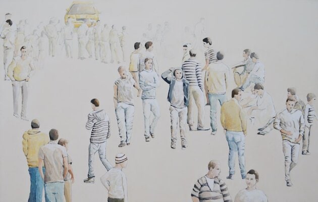 Jawad Al Malhi, Measures of Uncertainty XII, 2013, acrylic on canvas, 150 x 250 cm