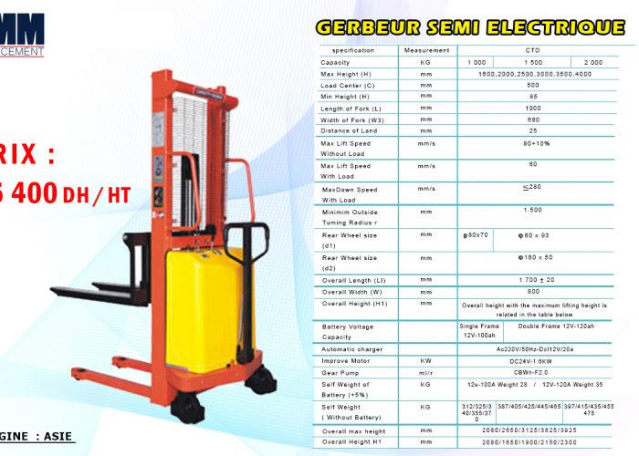 Image annonce: Gerbeur semi electrique