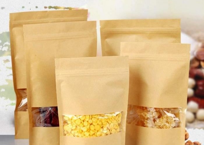 Image annonce: Sachet Kraft Zip Refermable et Alimentaire avec fenêtre transparente