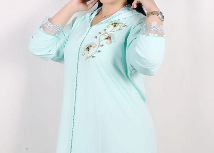 Image annonce: صولد جلابة كريب من النوع ممتاز لوان باهية صيفية مختارة بعناية طبعة متقونة المقاسات L XL