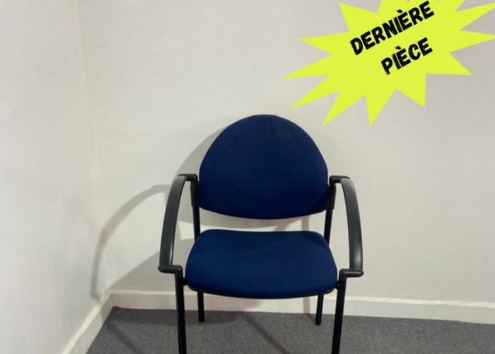 Image annonce: Chaise accueil tissu bleu avec accoudoir
