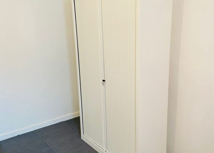 Image annonce: Armoire haute 120x200cm blanche porte coulissante