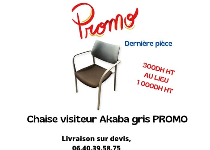 Image annonce: Chaise visiteur Akaba grise promo
