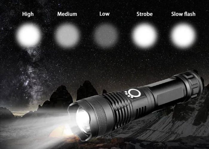Image annonce: XGardens-Lampe de poche LED zoomable aste USB pour homme, 50 lumens Dul100000, EDC