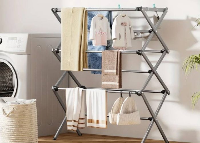 Image annonce: Séchoir à linge acier,Étendoir à Linge à chevalet , pliable Robuste 3 niveaux
