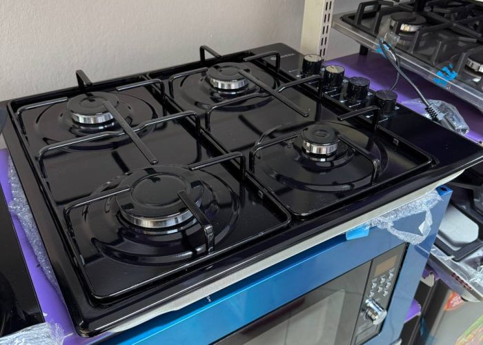 Image annonce: Venezia Plaque de cuisson émaillé 4 feux à gaz électrique 60cm noir/Black made in turkey