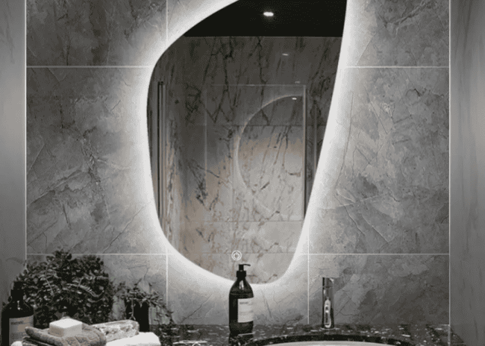 Image annonce: Miroir mural de salle de bain à LED, miroir de salle de bain avec éclairage (24 x 24 pouces) (CF-854)
