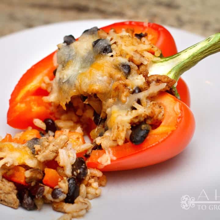 Ground Turkey Stuffed Bell Peppers