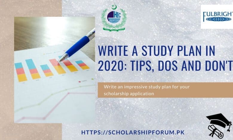 Write a Study Plan in 2020