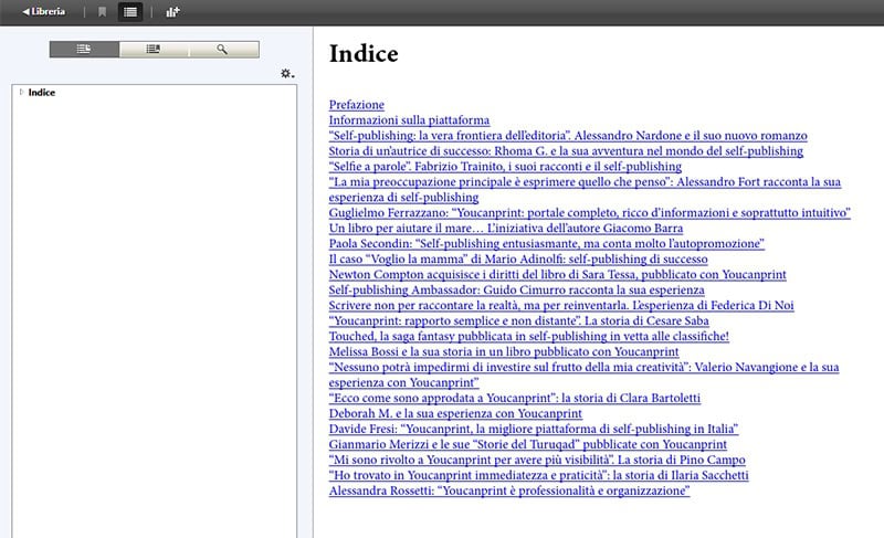 indice ebook in formato html