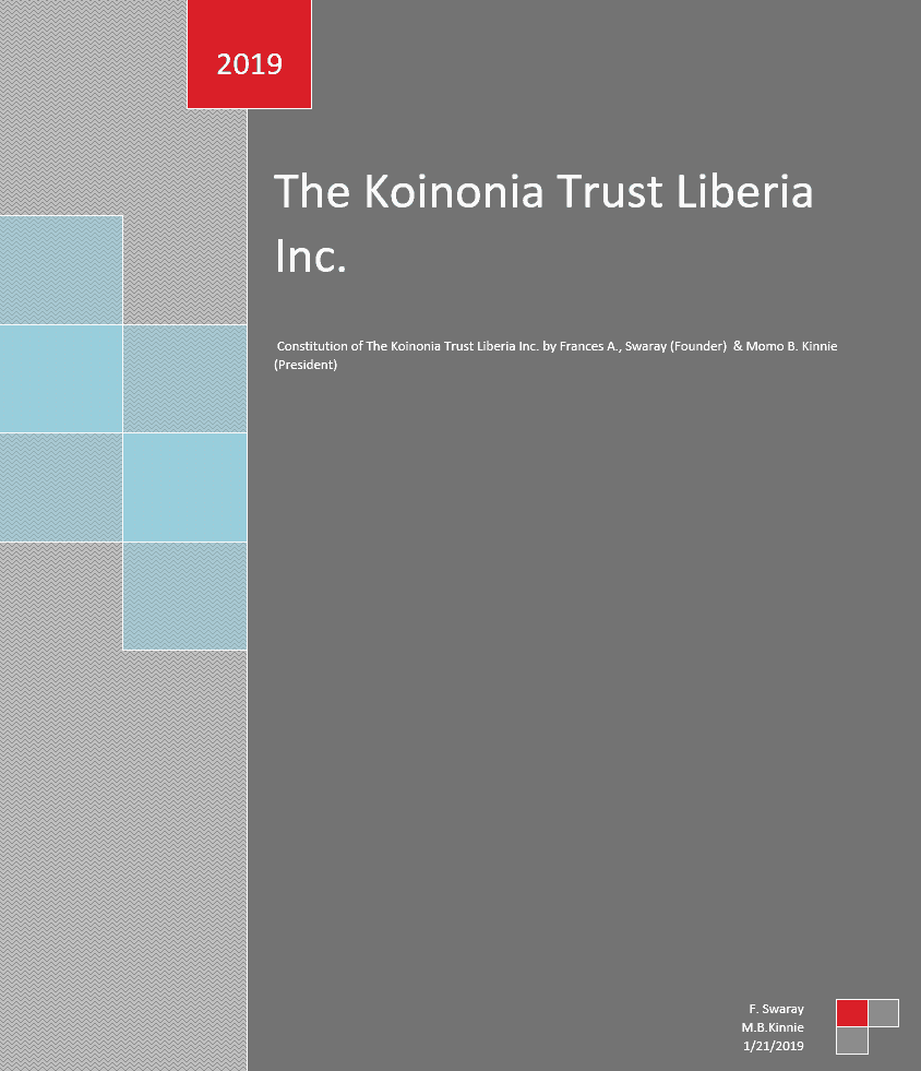 Constitution Cover Page The Koinonia Trust Constitution