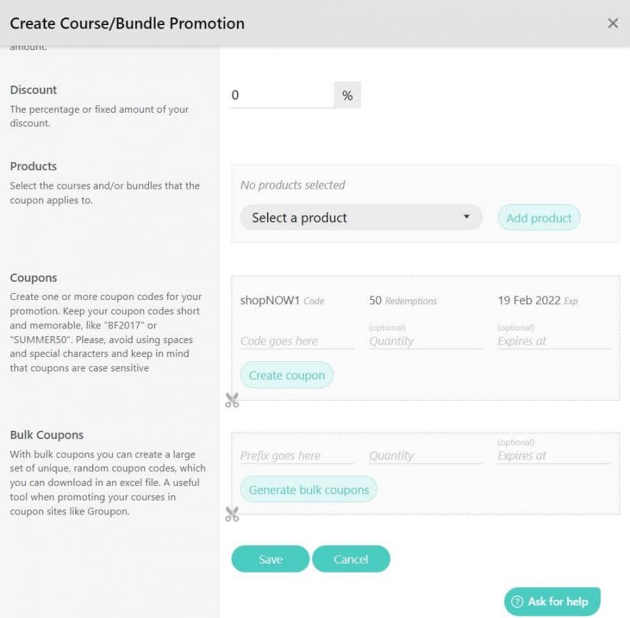 Promotions and Coupons